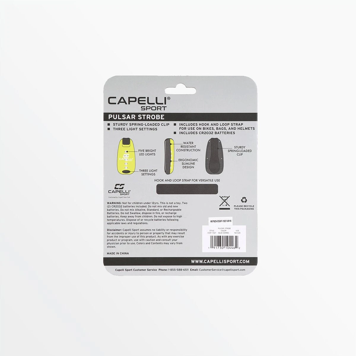 CapelliSport STROBE LIGHT WITH CLIP AND STRAP 7 CapelliSport STROBE LIGHT WITH CLIP AND STRAP