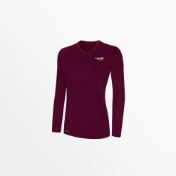 Capellisport.com TOPS WOMEN'S LIFESTYLE V-NECK LONG SLEEVE POLY TEE