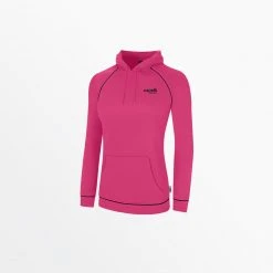 Capellisport.com WOMENâS LIFESTYLE EMPIRE PULLOVER HOODIE WITH PIPING SHOP ALL