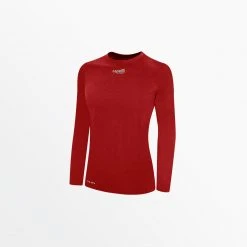 Capellisport.com WOMEN'S BASICS CREW NECK LONG SLEEVE POLY TEE TOPS